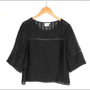 Anthropologie sheer black top